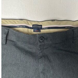 Dockers Mens Gray‎ Straight Fit Flex Comfort Dress Pants